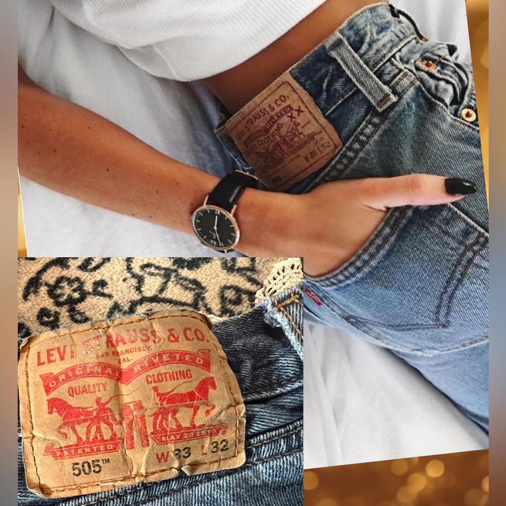 #31 Perfectly Broke In Levi’s 505 With Skoal Can Ring Distressed 
Mens 33x32